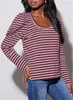 ASKSA Damen T-Shirt Rundhals Langarmshirt Puffaermel Produktbild-Vorschau 2