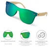 styleBREAKER Uni Monoglas Nerd Sonnenbrille mit Bambus Produktbild-Vorschau 5