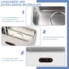 Collage of images showing features of an ultrasonic cleaner. Produktbild-Vorschau