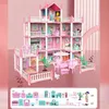 Puppenhaus，mit Möbeln und Zubehör Puppenstube 4 Etagen Produktbild-Vorschau 2