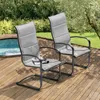 Graue Outdoor Textilene-Metall-Esszimmerstühle (2er-Pack) Produktbild-Vorschau 8