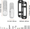 Product image showing a mechanical keypad lock and its components with dimensions. Anteprima dell’immagine prodotto