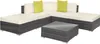 Rattan Lounge Paris mit Aluminiumgestell wetterfest Produktbild-Vorschau 1