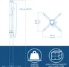 Technical drawings and specifications for a shower, including dimensions and weight. Produktbild-Vorschau
