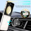 A clear phone case is shown attached to a magnetic car mount, with a GPS display on the car's dashboard in the background. Náhled obrázku produktu