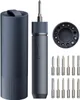 A set of a cordless precision screwdriver and its accessories, including a storage case and various bits. Voir les images du produit