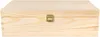 A plain, front-facing view of a wooden box with a brass latch. Produktbild-Vorschau