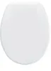 A top-down view of a white toilet seat. Produktbild-Vorschau