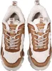 A pair of beige and brown Buffalo Cld Chai Warm sneakers with white fluffy lining. Podgląd zdjęcia produktu