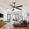 A bedroom with a bed, dresser, TV, and a ceiling fan. Produktbild-Vorschau