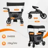 Skladací vozík Merax pre 2 deti, sedadlo sa dá premeniť na Náhľad obrázku produktu 4