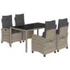 The Living Store 5-tlg. Garten-Essgruppe mit Kissen Grau Produktbild-Vorschau 3