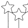 A close-up view of three illuminated star-shaped garden stakes. Náhľad obrázku produktu