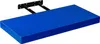 A blue floating shelf mounted on black brackets against a white background. Náhled obrázku produktu