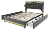 Boxspringbed 140x200 cm met opbergruimte, LED-verlichting, Productafbeelding-voorbeeld 4