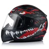 A full-face motorcycle helmet with a graphic design. Produktbild-Vorschau
