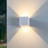 Lindby LED-Außenwandleuchte Nivar, eckig, weiß, 10 cm, IP54 Produktbild-Vorschau 3