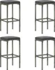 5-tlg. Gartenbar-Set mit Kissen Poly Rattan Grau Produktbild-Vorschau 5
