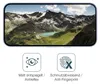 A smartphone screen displaying a mountain landscape, with two icons and text below describing product features. Anteprima dell’immagine prodotto
