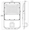 Braytron LED-schijnwerper met bewegingssensor, 50W, Productafbeelding-voorbeeld 5
