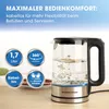 GOURMETmaxx Glas-Wasserkocher in zeitlosem Edelstahl-Design Produktbild-Vorschau 6
