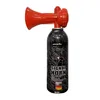 A red and black air horn with text on the can, isolated on a white background. Produktbild-Vorschau