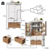 Keukenbuffet met 2 deuren en 5 lades, 80 x 40 x 140 cm, Productafbeelding-voorbeeld 5