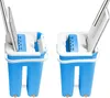 Two views of a blue and white mop bucket system with a mop head inserted. Náhled obrázku produktu