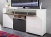 Sideboard - Grau - Weiß Hochglanz - Akustikstoffbezug - B Produktbild-Vorschau 6