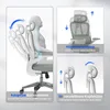 Collage of images showing features of an ergonomic office chair. Produktbild-Vorschau