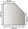 A diagram of a five-sided metal fireplace screen with dimensions indicated. Produktbild-Vorschau