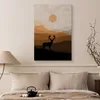 Muralo Leinwandbild Canvas für Esszimmer BERGE Hirsch Sonne Produktbild-Vorschau 4