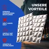Marketing image showing two gel cooling pads against a blurred urban background, with text highlighting product advantages. Produktbild-Vorschau