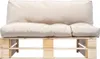Outdoor-Sofa Paletten mit Kissen in Sandfarben Kiefernholz Produktbild-Vorschau 2