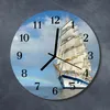 Glasuhr Wanduhr Küchenuhr Echt-Glas 30fi cm Schaff blau Produktbild-Vorschau 2