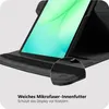 A tablet in a black case, propped up to display its screen. Produktbild-Vorschau