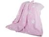 A pink blanket with white stars is folded and draped. Anteprima dell’immagine prodotto