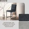 Stuhl 2er-Set "TALEA" aus Microfaser in grau. Abmessungen Produktbild-Vorschau 4