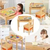 Kinderschreibtisch mit Stuhl, Schülerschreibtisch aus Holz, Produktbild-Vorschau 2