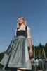 Edelnice Midi Dirndl Veronika Samt Petrol 44 Produktbild-Vorschau 3