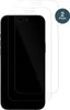 Two screen protectors are shown, one layered on top of a black smartphone. Produktbild-Vorschau