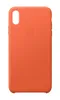A back view of an orange iPhone case with the Apple logo embossed in the center. Náhled obrázku produktu