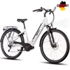 A white electric bicycle is shown against a white background. Produktbild-Vorschau