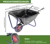 1-Rad Schubkarre XXL 290 L 300 kg Luftrad Metallfelge Produktbild-Vorschau 2
