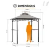 Sunjoy Grill Pavillon LINAS - 152cm x 244cm, grau Produktbild-Vorschau 3