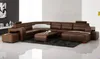 Leder Eckcouch Sofa Polster Eckgarnitur U Form Weisse Sofas Produktbild-Vorschau 4