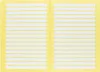 An open notebook with yellow covers and lined white pages. Anteprima dell’immagine prodotto