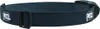 A dark gray headband with a black buckle and white logos. Produktbild-Vorschau