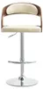 Verstellbarer Barhocker ZUWENA – Walnuss/Creme/Chrom Produktbild-Vorschau 1