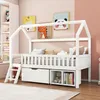 Merax kinderbed met hemelbed, 90x200 cm, met lades en Productafbeelding-voorbeeld 1